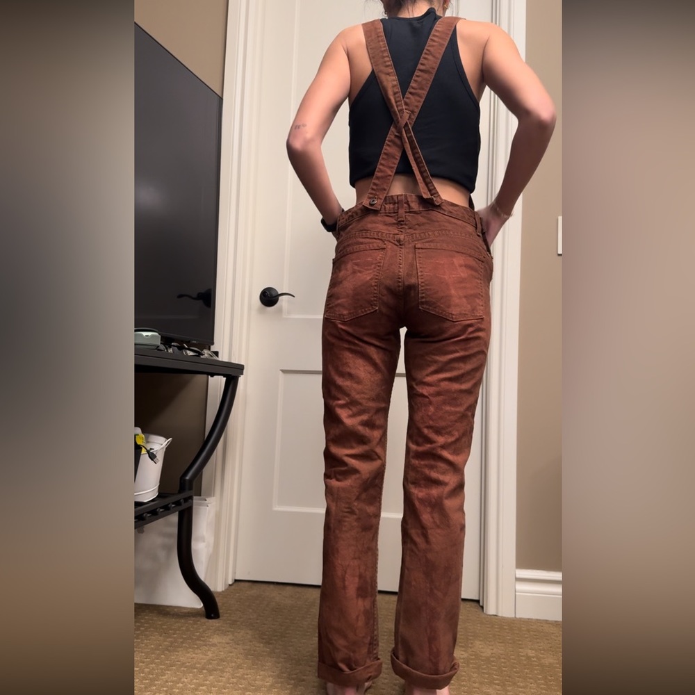 Rust distressed looking overalls - Picture 2 of 2